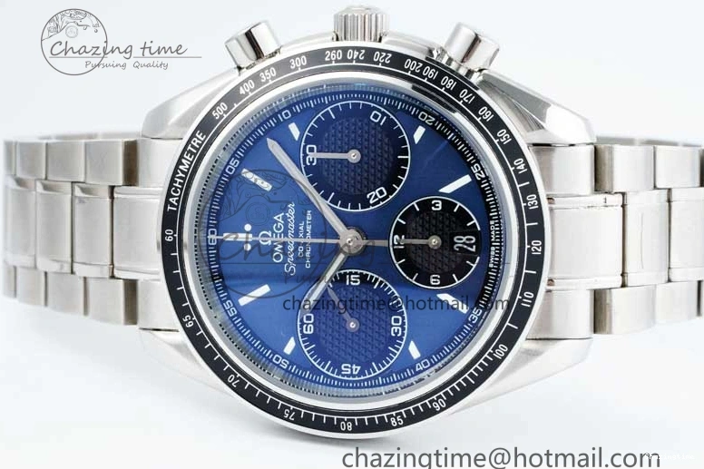 1222 UrbanChic Speedmaster Racing Master SS HKF Best Edition Blue Black Dial on SS Bracelet A 7808